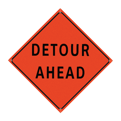 36" Non-Reflective Orange Vinyl Roll-Up Sign