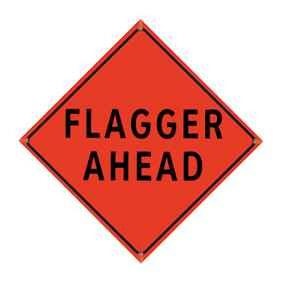 36" Non-Reflective Orange Vinyl Roll-Up Sign