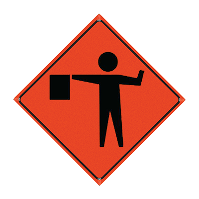 36" Non-Reflective Orange Vinyl Roll-Up Sign