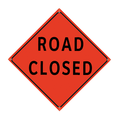 36" Non-Reflective Orange Vinyl Roll-Up Sign