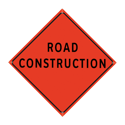 36" Non-Reflective Orange Vinyl Roll-Up Sign