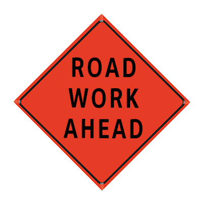 36" Non-Reflective Orange Vinyl Roll-Up Sign