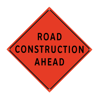 36" Reflective Orange Vinyl Roll-Up Sign