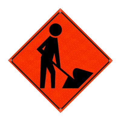 36" 3M R64 Reflective Orange Vinyl Roll-Up Sign