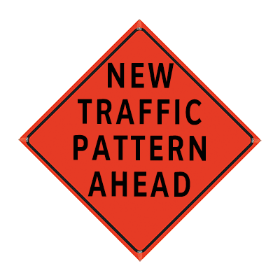 48" Non-Reflective Orange Vinyl Roll-Up Sign