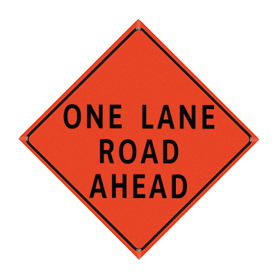 48" Non-Reflective Orange Vinyl Roll-Up Sign