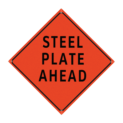 48" Non-Reflective Orange Vinyl Roll-Up Sign