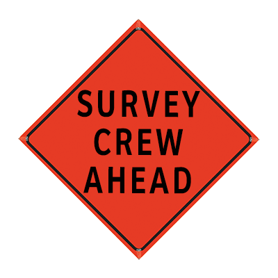 48" Non-Reflective Orange Vinyl Roll-Up Sign