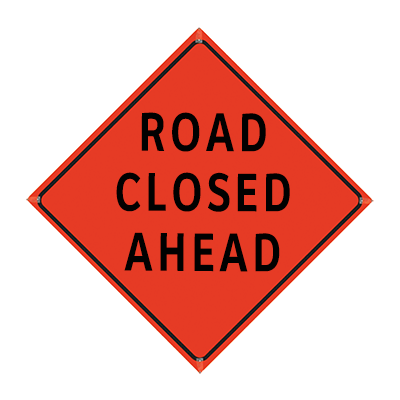 48" 3M R64 Reflective Orange Vinyl Roll-Up Sign