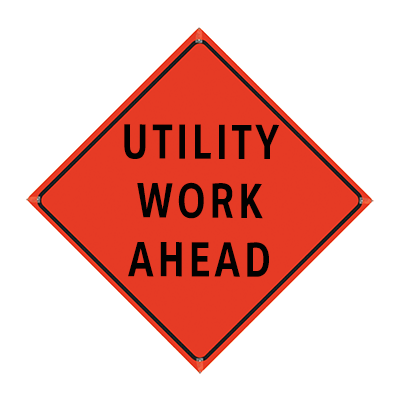 48" 3M R64 Reflective Orange Vinyl Roll-Up Sign