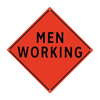 48" Reflective Orange Vinyl Roll-Up Sign