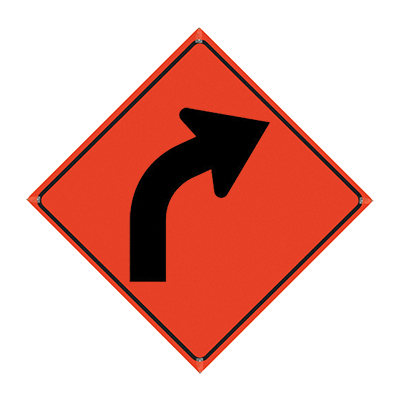 48" Reflective Orange Vinyl Roll-Up Sign