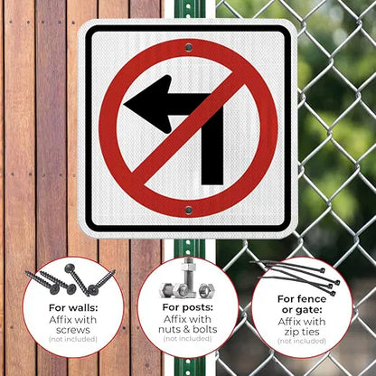 Do Not Turn Left Sign-3