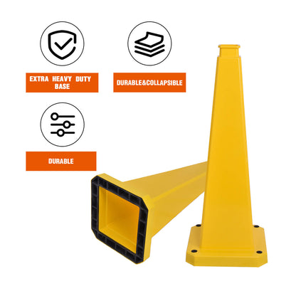 28Inch 4-Sided Message Cone, No Printing 6PCS