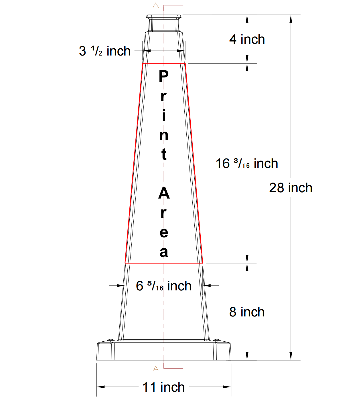 28Inch Message Cone with 4 Sides Custom Printing 6PCS