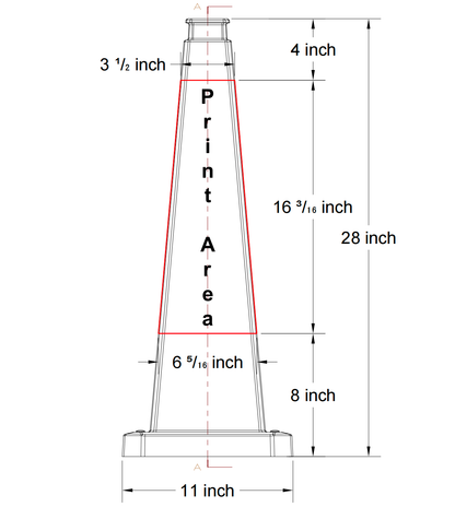 28Inch Message Cone with 4 Sides Custom Printing 6PCS